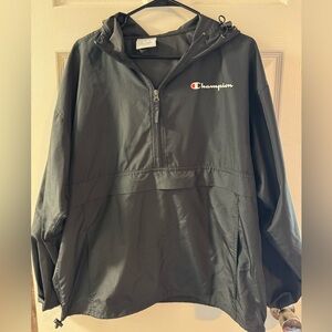 Champion Black Half-Zip Windbreaker Hoodie – Size L